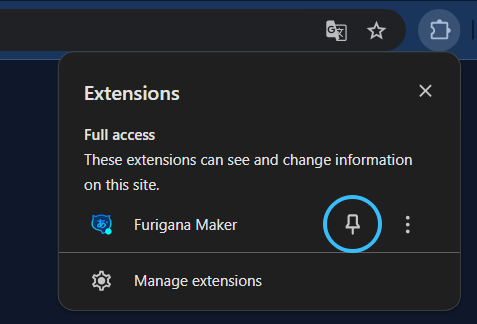 Step of pin extension
